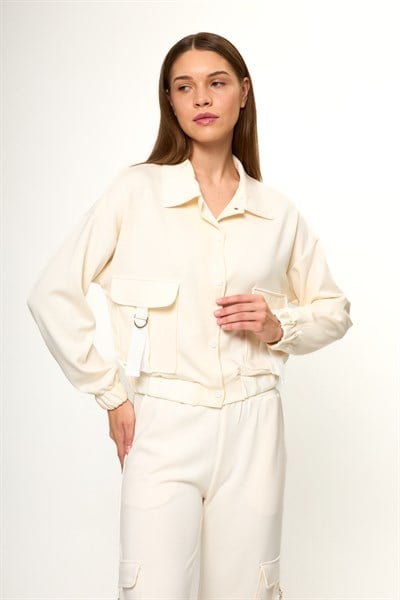 Cepli Çıtçıtlı Modal Ceket