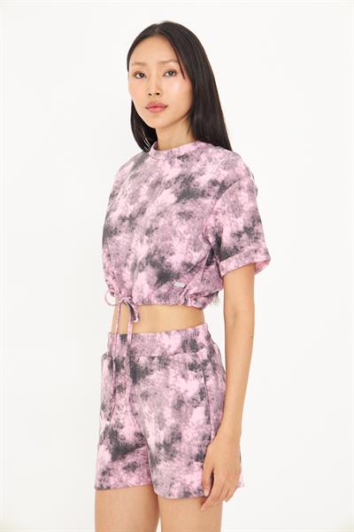 Desenli Bağlamalı Modal T-Shirt