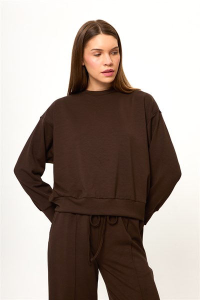 Bisiklet Yaka Modal Sweatshirt