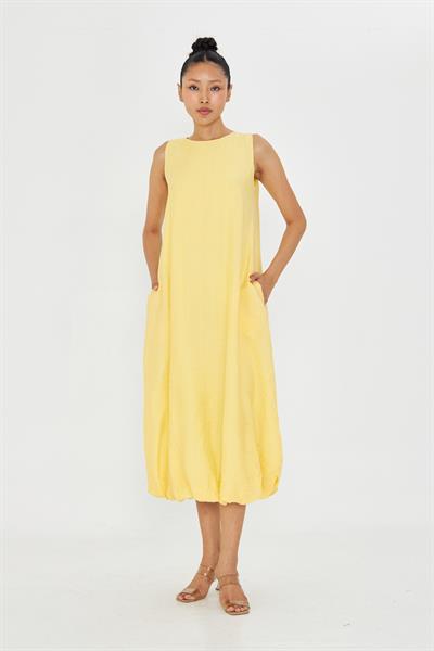 Sıfır Kol Balon Etekli Elbise