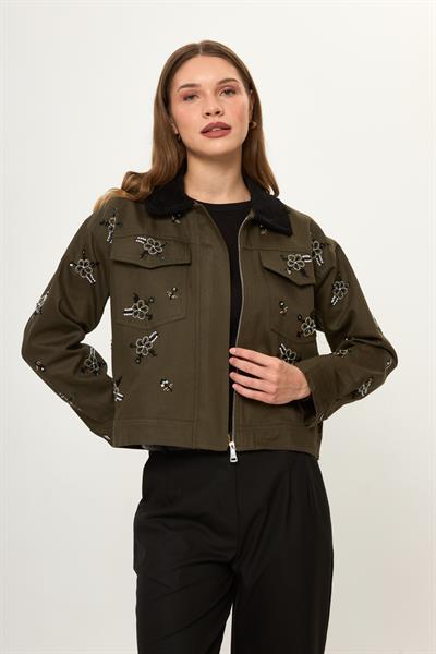 Nakış İşlemeli Gabardin Ceket
