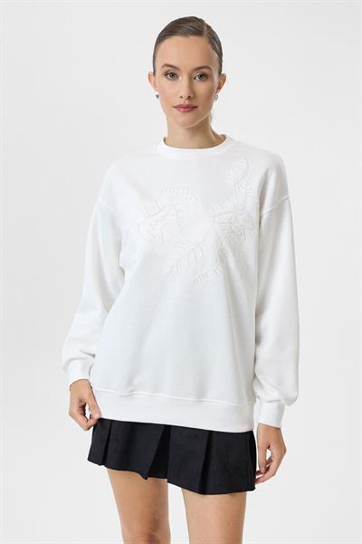 Yaprak Nakışlı Sweatshirt
