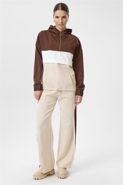 Üç Renkli Cepli Atlas Eşofman Altı