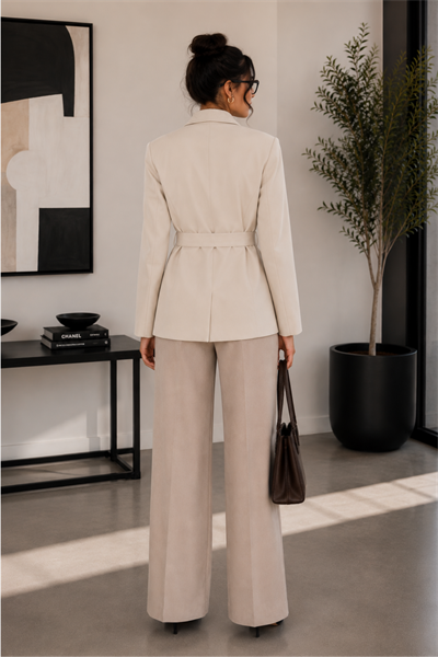 Kuşak Detaylı Blazer Ceket