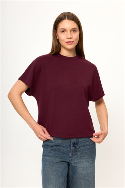 Düşük Omuz Modal Tişört