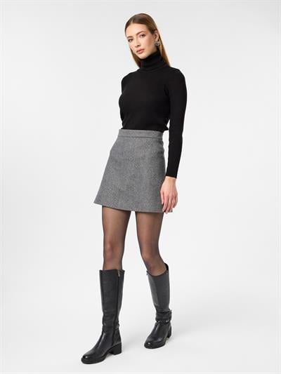 Diyagonal Kaşe Kısa Etek