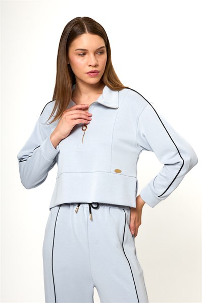Yarım Fermuarlı Modal Sweatshirt