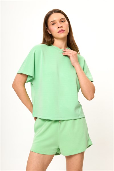 Düşük Omuz Modal Tişört