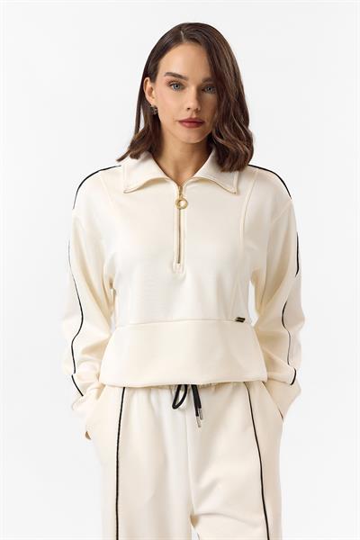 Yarım Fermuarlı Modal Sweatshirt