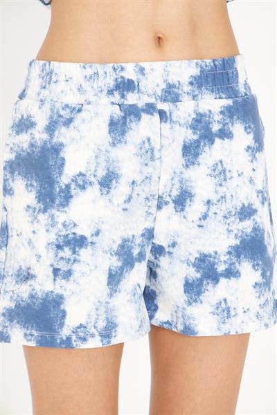 Desenli Lastikli Şort