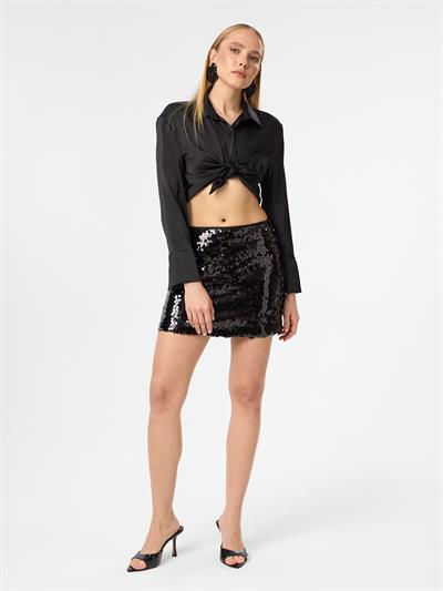 Pul Payetli Kısa Etek