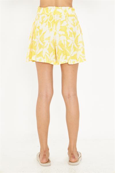 Lastikli Desenli Viskon Şort