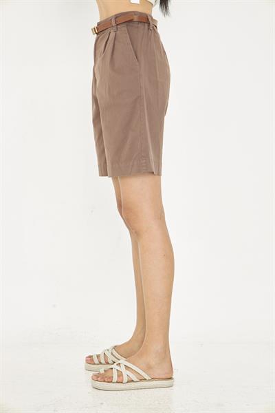 Kemerli Bermuda Şort