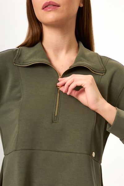Yarım Fermuarlı Modal Sweatshirt