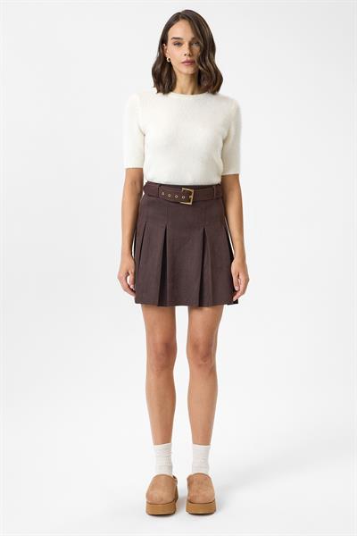 Pileli Süet Etek 