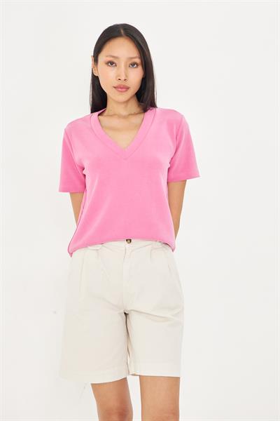 V Yaka Oversize Modal T-Shirt