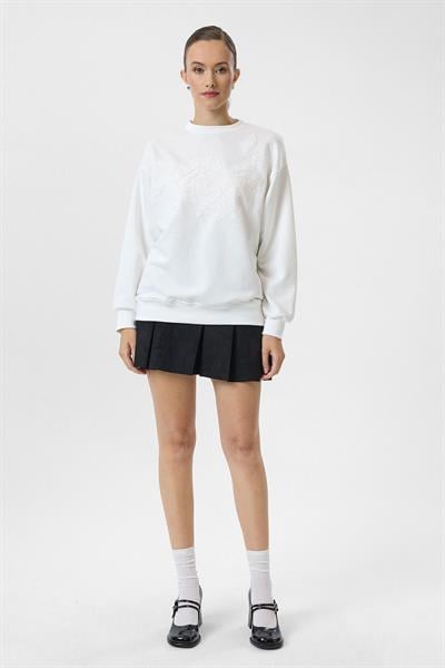 Yaprak Nakışlı Sweatshirt
