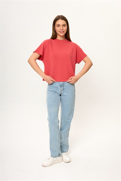 Düşük Omuz Modal Tişört