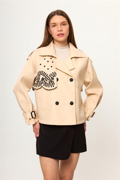 Nakışlıi Kısa Trençkot