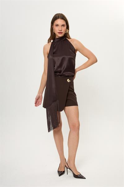 Fularlı Reglan Bluz