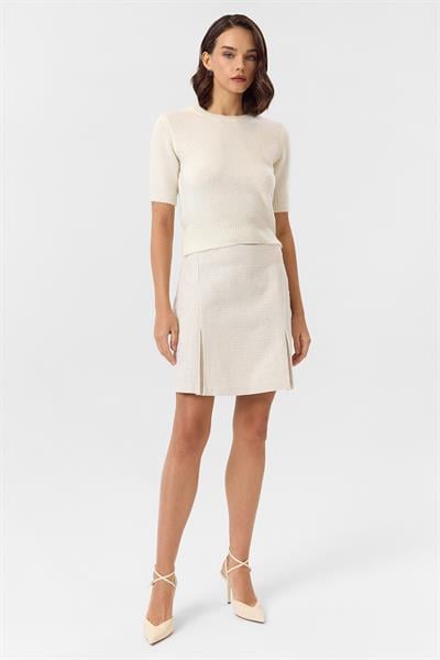 Simli Pileli Tüvit Etek