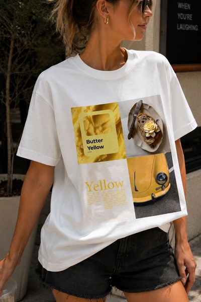 Yellow Baskılı Basic Tişört