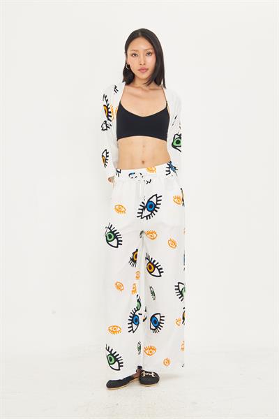 Göz Baskılı Müslin Pantolon