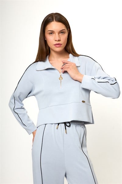 Yarım Fermuarlı Modal Sweatshirt