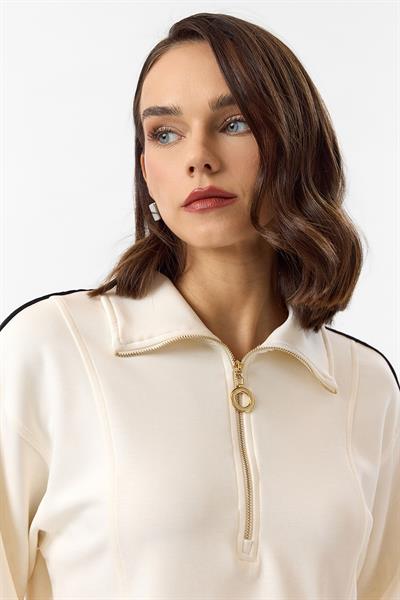 Yarım Fermuarlı Modal Sweatshirt