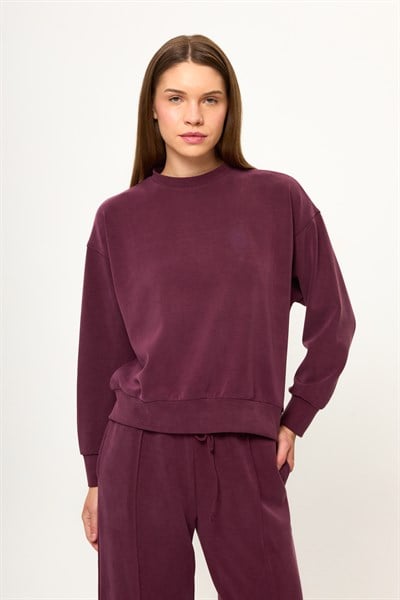 Bisiklet Yaka Modal Sweatshirt