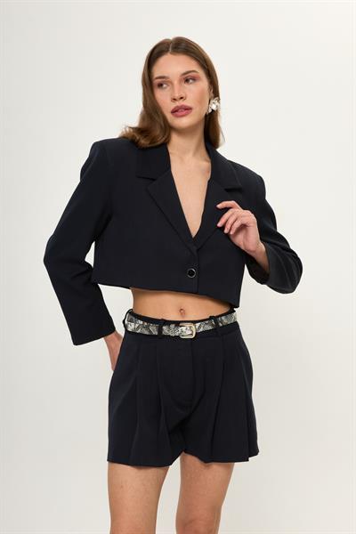 Pileli Poliviskon Şort