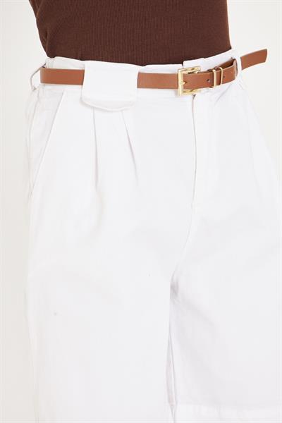 Kemerli Bermuda Şort