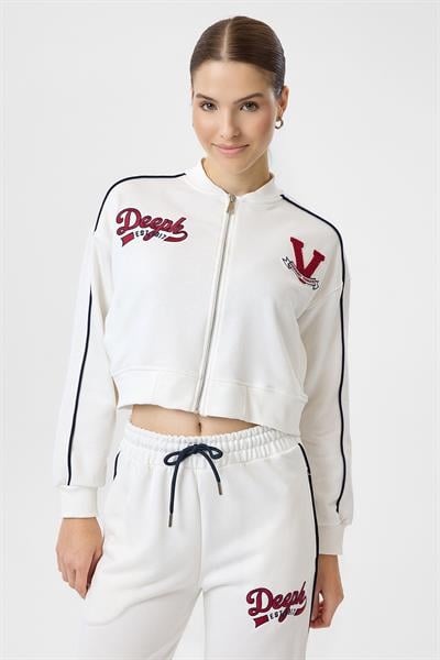 Baskılı Fermuarlı Sweatshirt