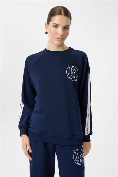 Brode Şeritli Sweatshirt