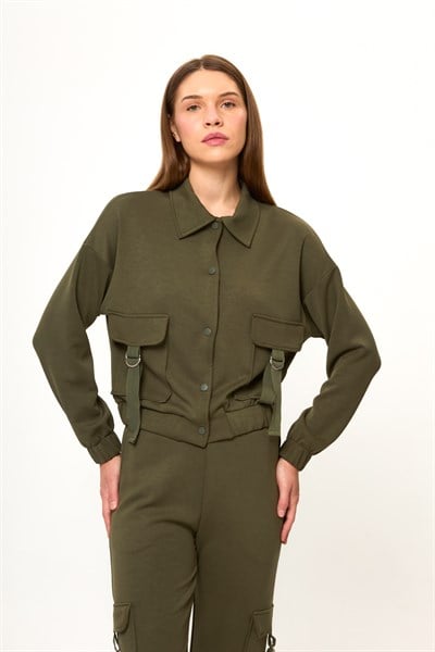 Cepli Çıtçıtlı Modal Ceket