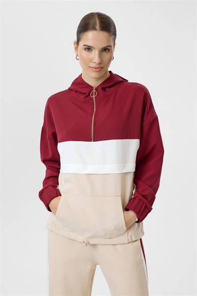 Üç Renkli Fermuarlı Atlas Sweatshirt