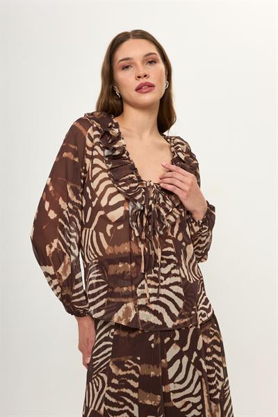 Fırfırlı Şifon Bluz