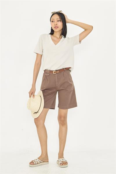 V Yaka Oversize Modal T-Shirt