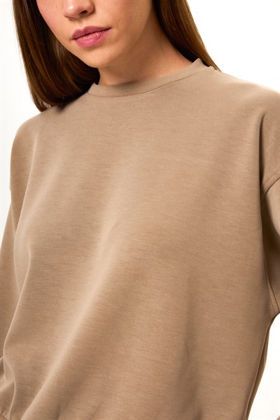 Bisiklet Yaka Modal Sweatshirt