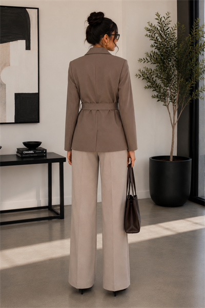 Kuşak Detaylı Blazer Ceket