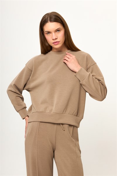 Bisiklet Yaka Modal Sweatshirt