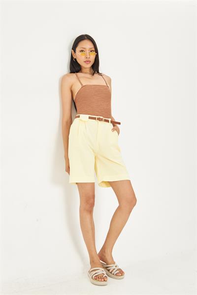 Kemerli Bermuda Şort