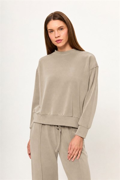 Bisiklet Yaka Modal Sweatshirt