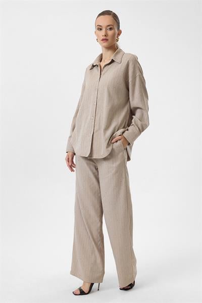 Çizgili Pullu Pantolon