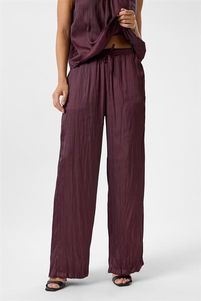 Kraşlı Saten Pantolon - Gül