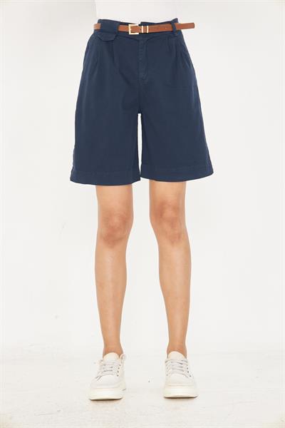 Kemerli Bermuda Şort
