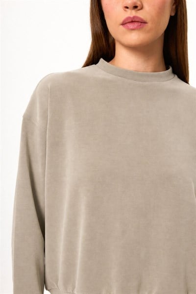 Bisiklet Yaka Modal Sweatshirt