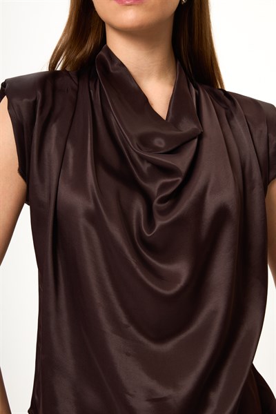 Drape Düşük Kol Bluz