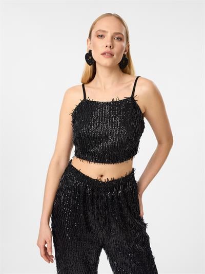 Boncuklu Askılı Bluz