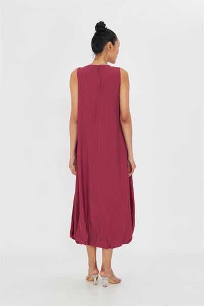 Sıfır Kol Balon Etekli Elbise